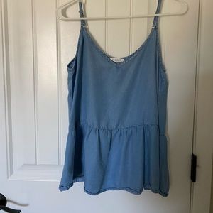 Soft peplum denim top